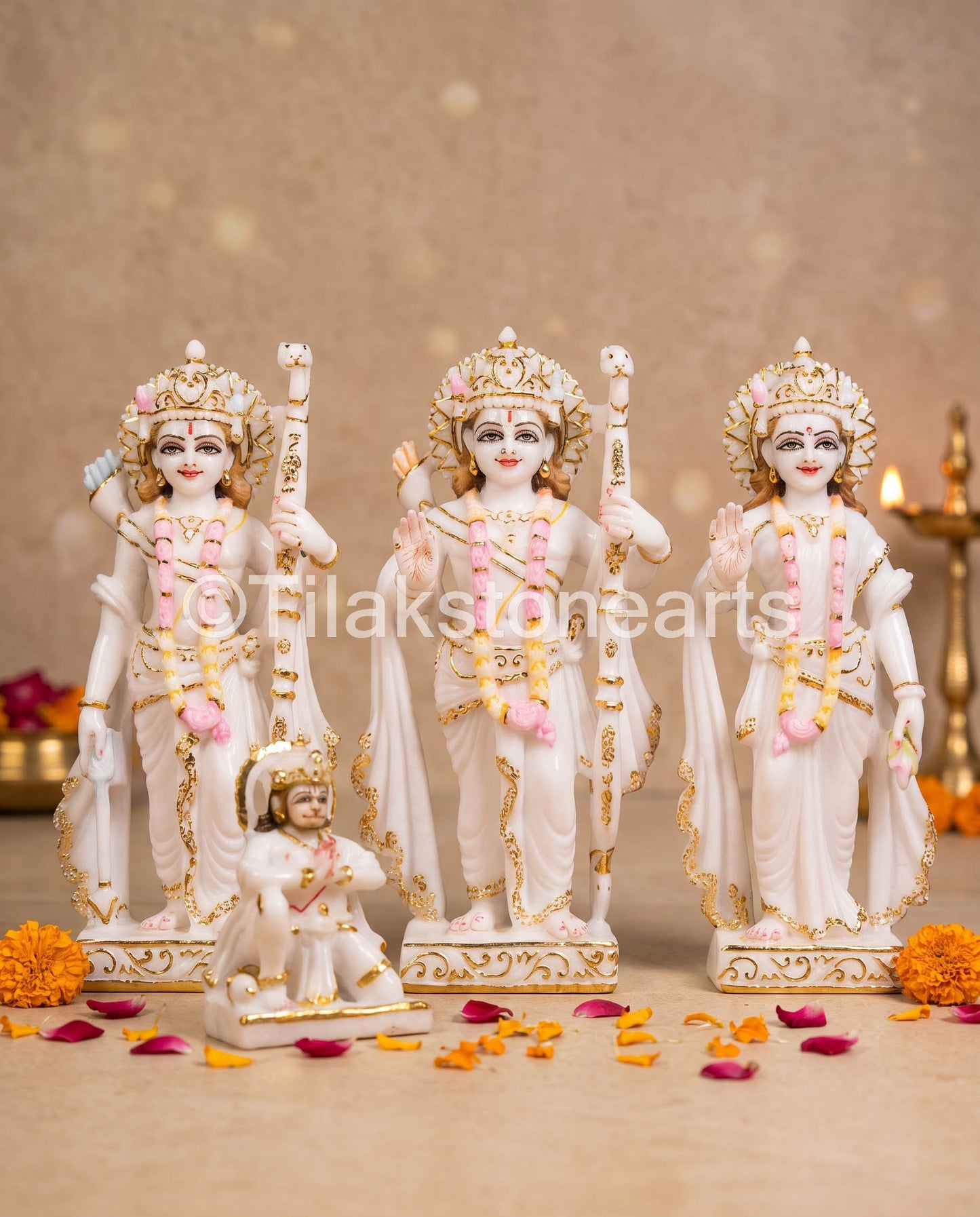 Ram Darbar 11" Vietnam Pure White Marble Idol