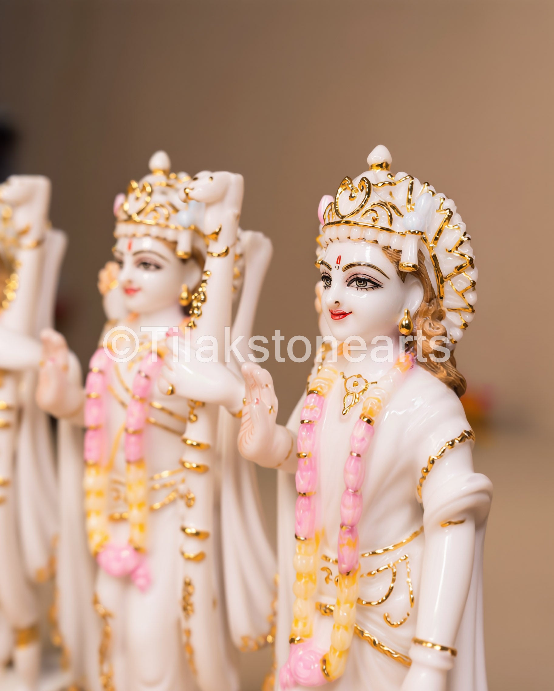 Ram Darbar 11" Vietnam Pure White Marble Idol