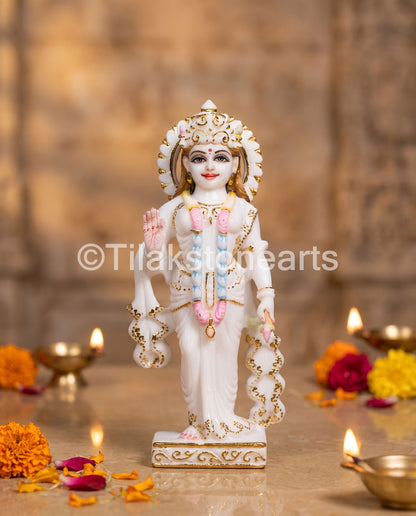 Ram Darbar 11" Vietnam Pure White Marble Idol