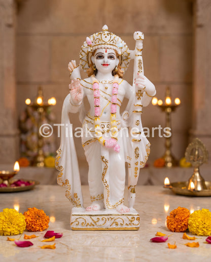 Ram Darbar 11" Vietnam Pure White Marble Idol