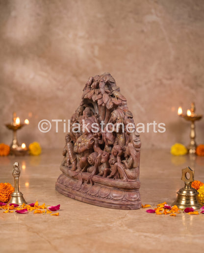 The Divine Radha Krishna Jugal Jodi 12” Natural Oakwood Stone