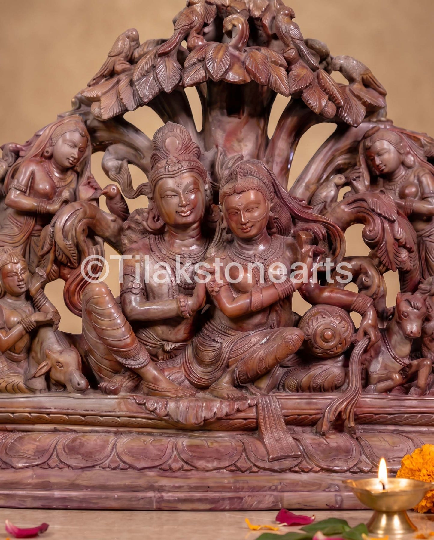 The Divine Radha Krishna Jugal Jodi 12” Natural Oakwood Stone