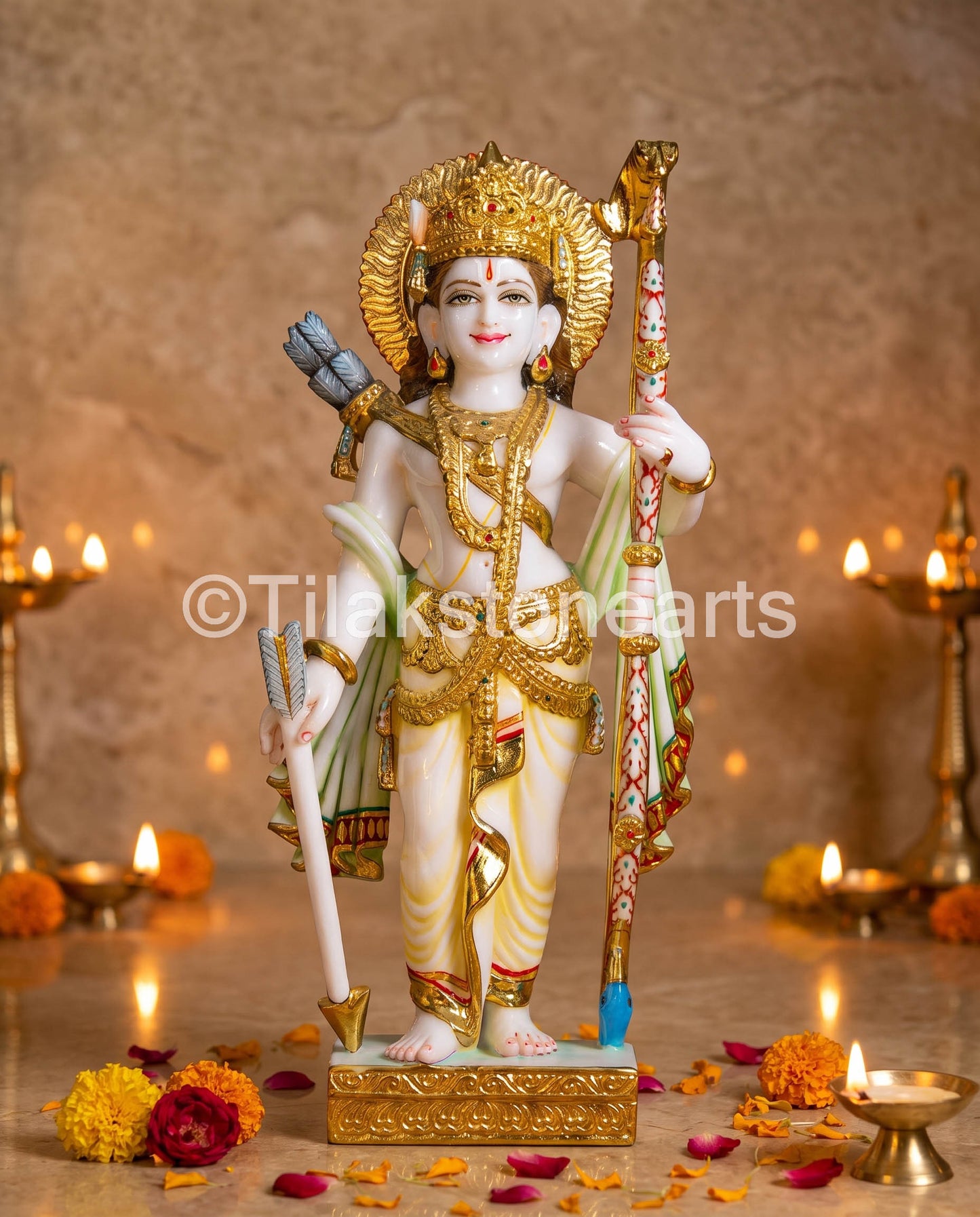 Ram Darbar 24" Vietnam Pure White Marble Idol