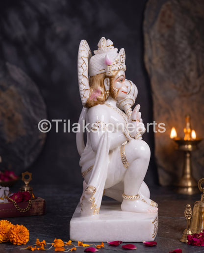 Lord Hanuman 21” Vietnam Pure White Marble Idol