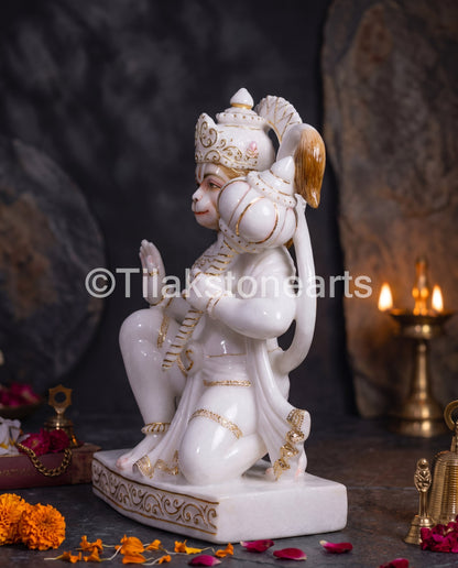 Lord Hanuman 21” Vietnam Pure White Marble Idol