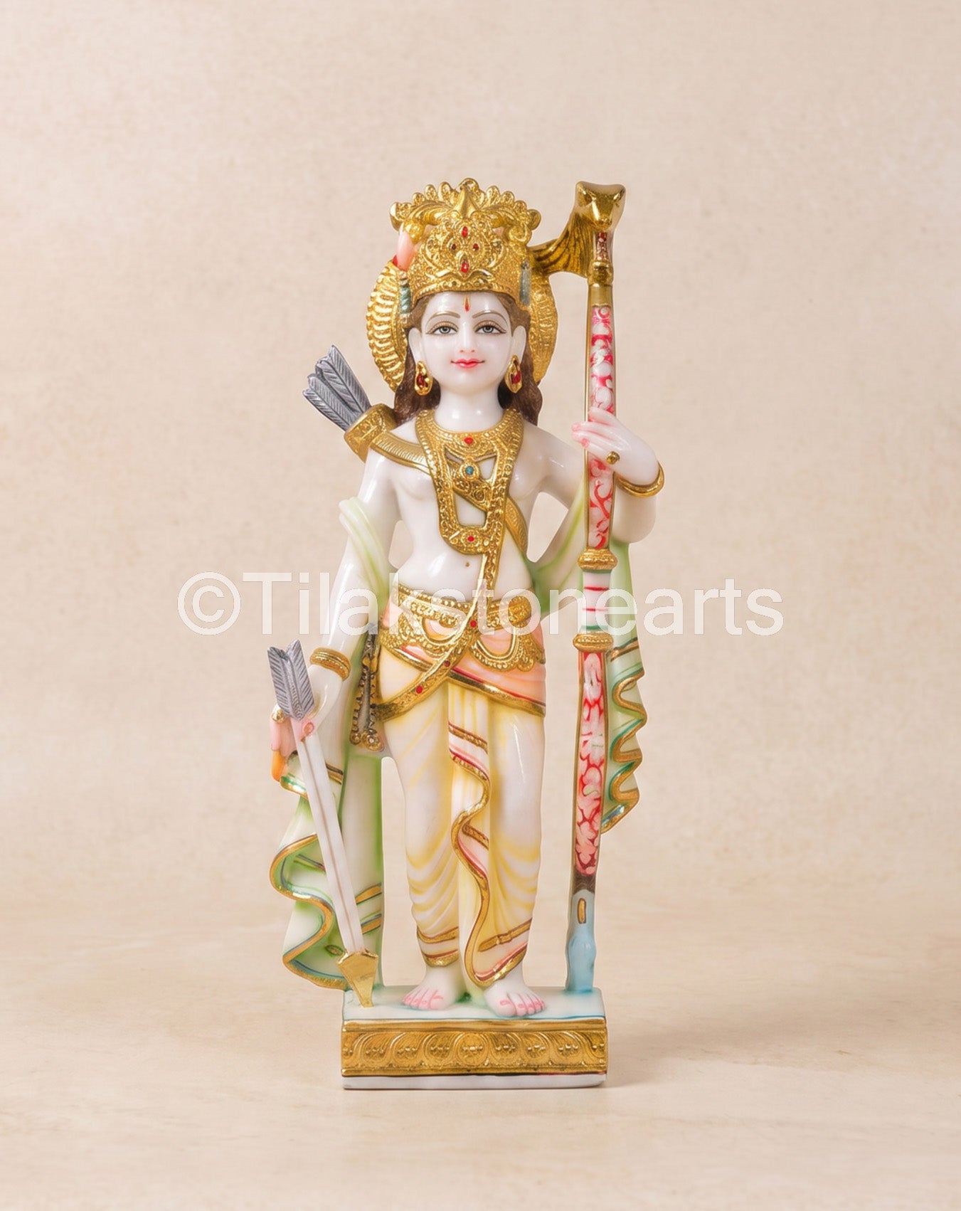 Ram Darbar Pair 18" Vietnam Pure White Marble Idol