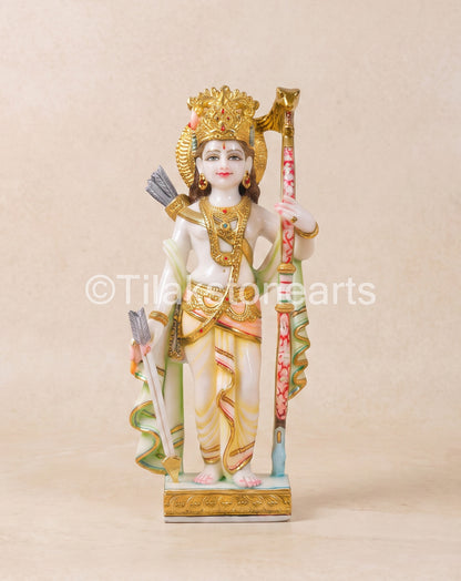 Ram Darbar Pair 18" Vietnam Pure White Marble Idol