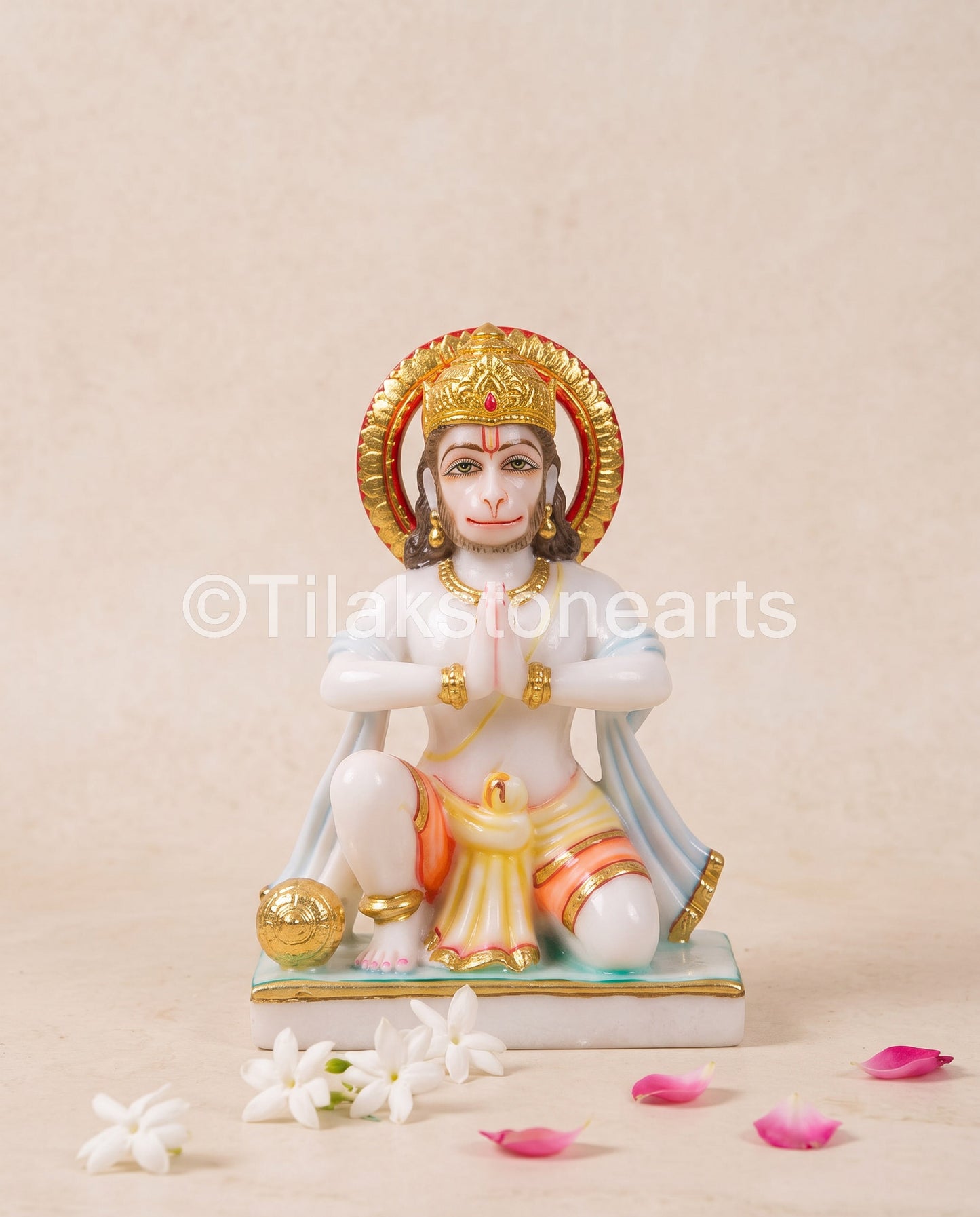 Ram Darbar Pair 18" Vietnam Pure White Marble Idol