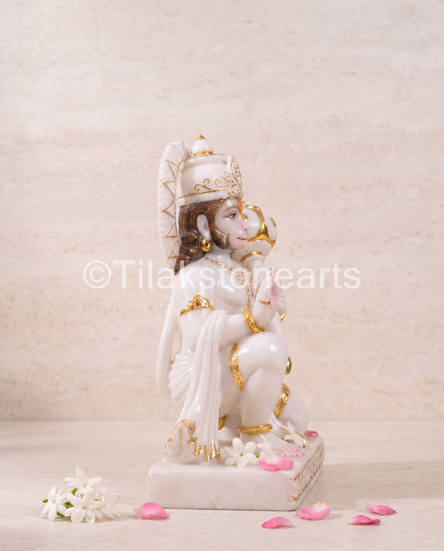 Lord Hanuman 18” Vietnam Pure White Marble Idol