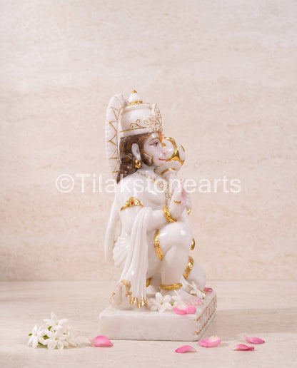Lord Hanuman 18” Vietnam Pure White Marble Idol