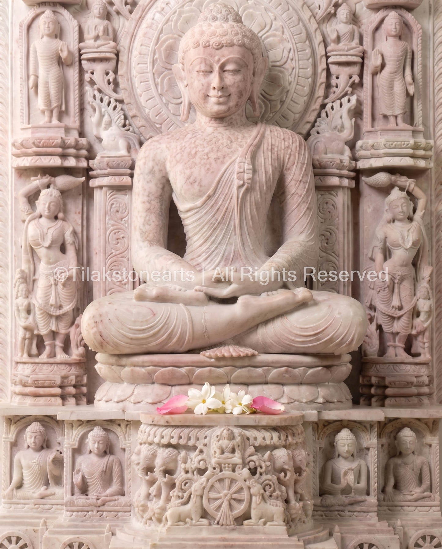 Lord Buddha in Meditation 48" Pure Natural Oakwood Stone Idol