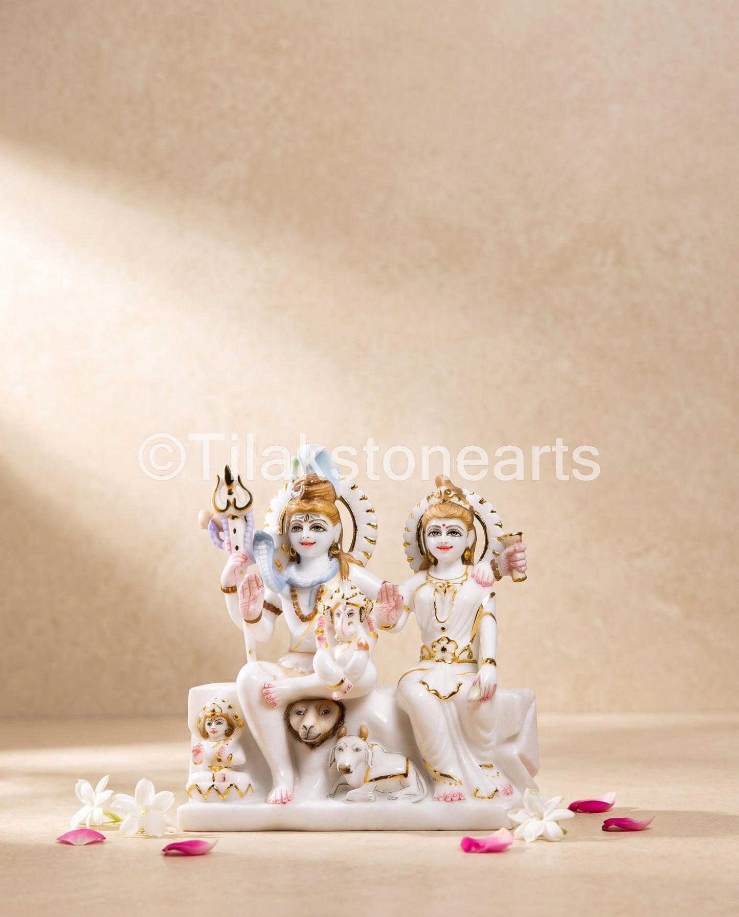 Shiv Parivar 12” Vietnam Pure White Marble Idol