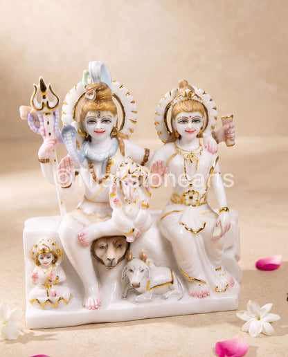 Shiv Parivar 12” Vietnam Pure White Marble Idol