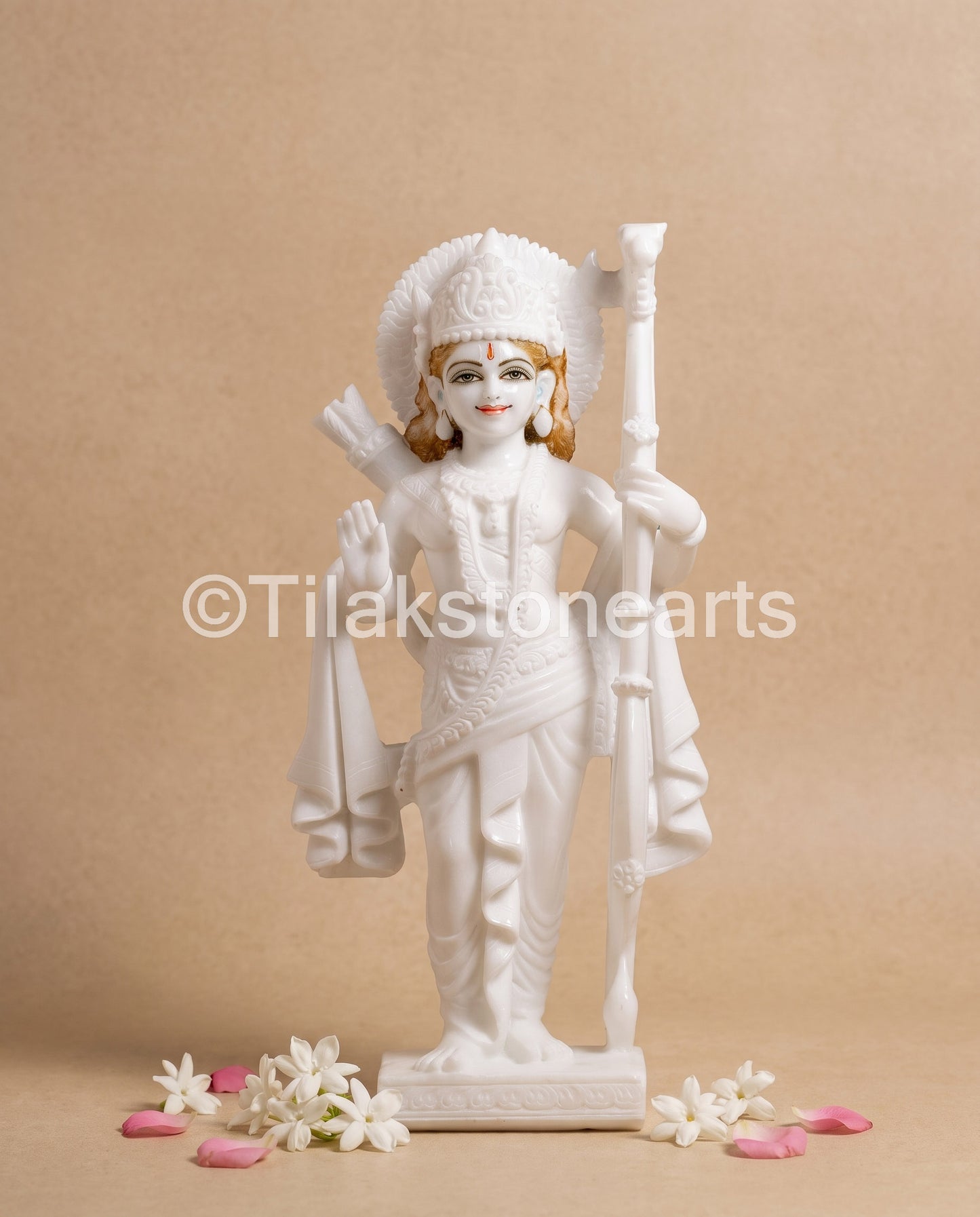 Ram Darbar 18" Vietnam Pure White Marble Idol