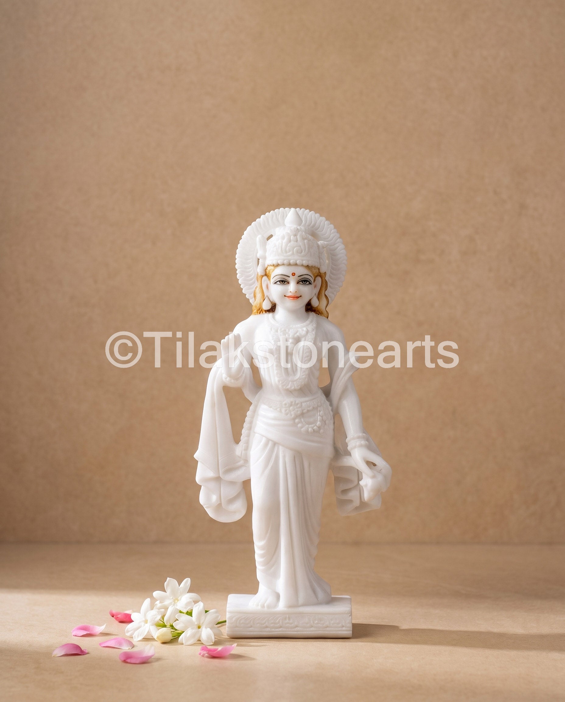 Ram Darbar 18" Vietnam Pure White Marble Idol