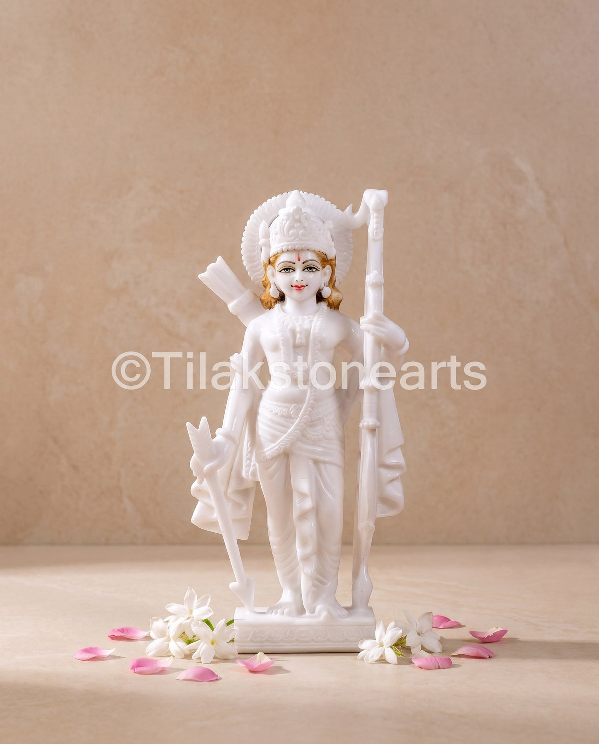 Ram Darbar 18" Vietnam Pure White Marble Idol