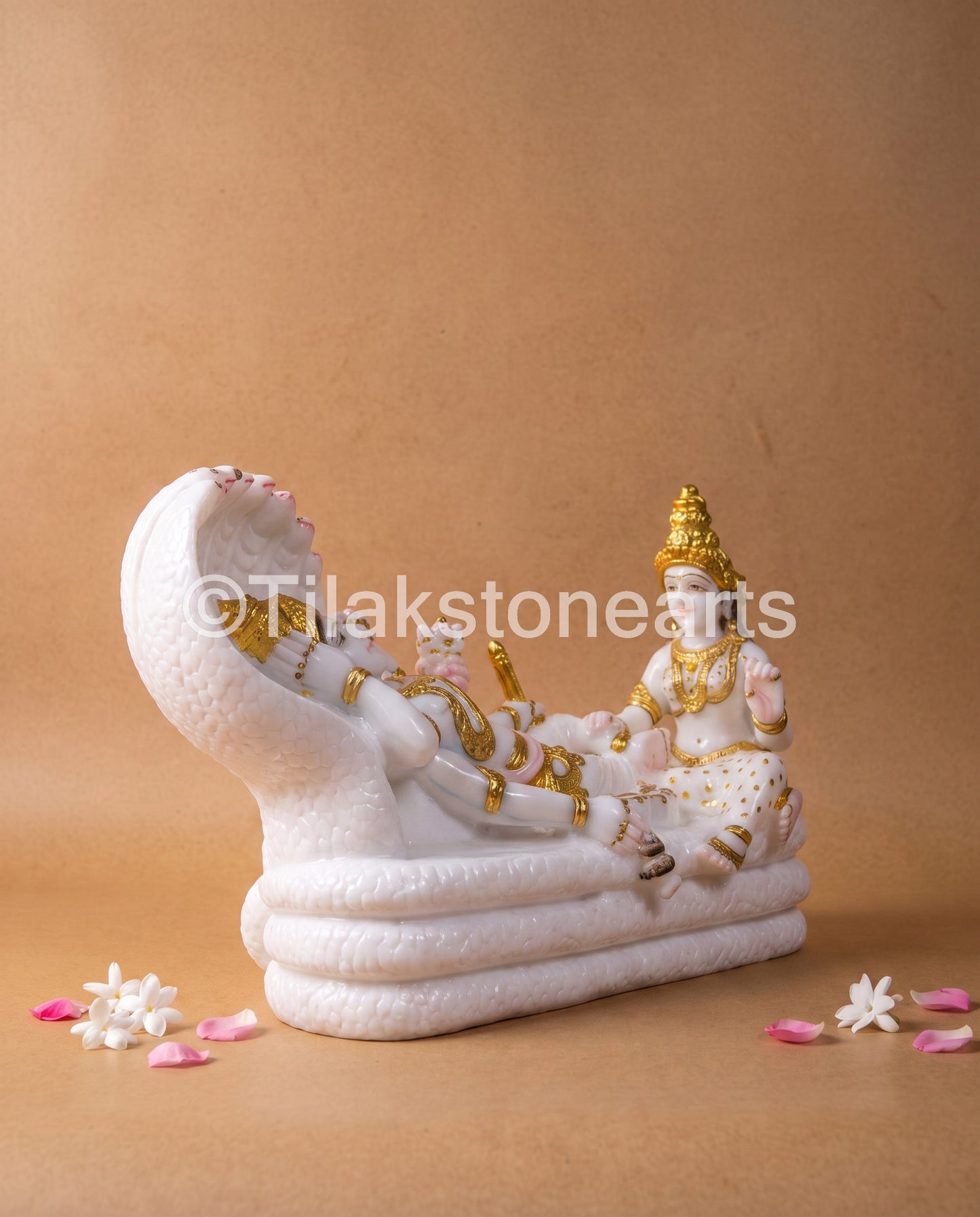 Divine Lakshmi Narayana Idol 14" Vietnam Pure White Marble
