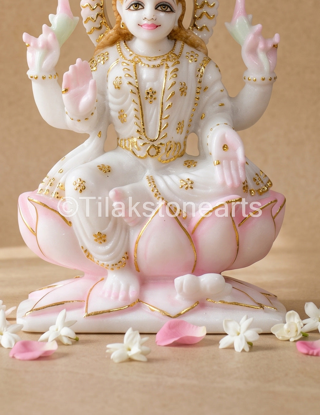 Mahalakshmi 7" Vietnam Pure White Marble Idol