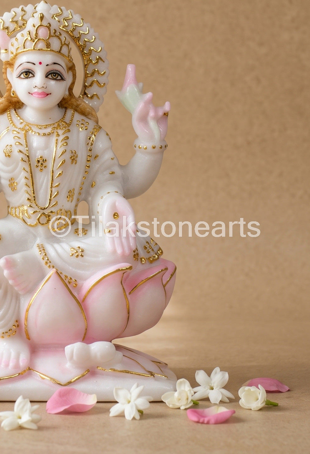Mahalakshmi 7" Vietnam Pure White Marble Idol