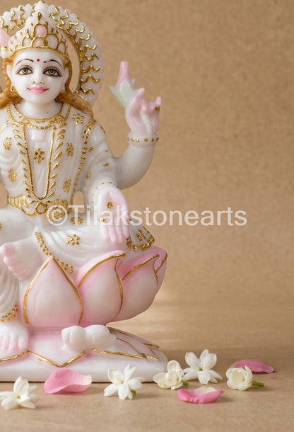 Mahalakshmi 7" Vietnam Pure White Marble Idol