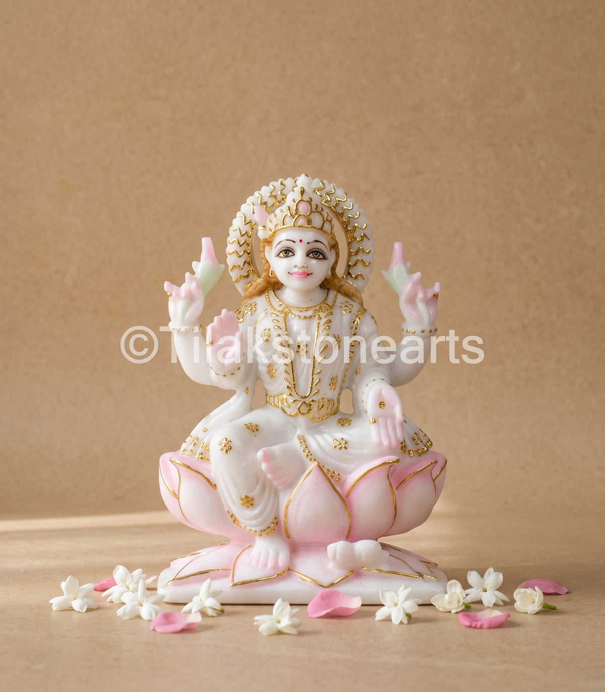 Mahalakshmi 7" Vietnam Pure White Marble Idol