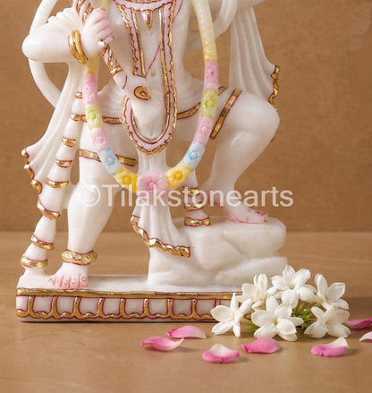 Lord Hanuman 11” Vietnam Pure White Marble Idol