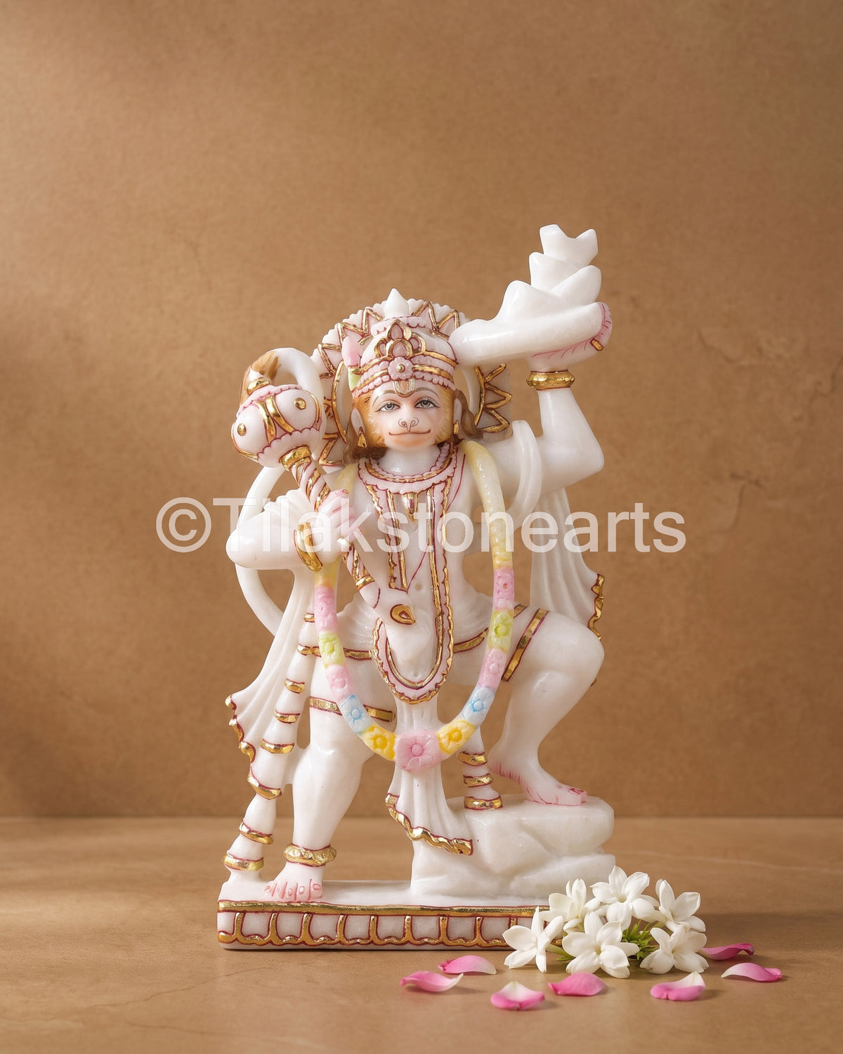 Lord Hanuman 11” Vietnam Pure White Marble Idol