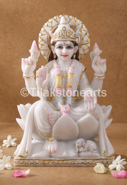 Mahalakshmi 12” Vietnam Pure White Marble Idol
