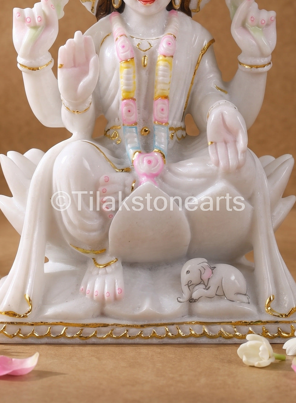 Mahalakshmi 12” Vietnam Pure White Marble Idol