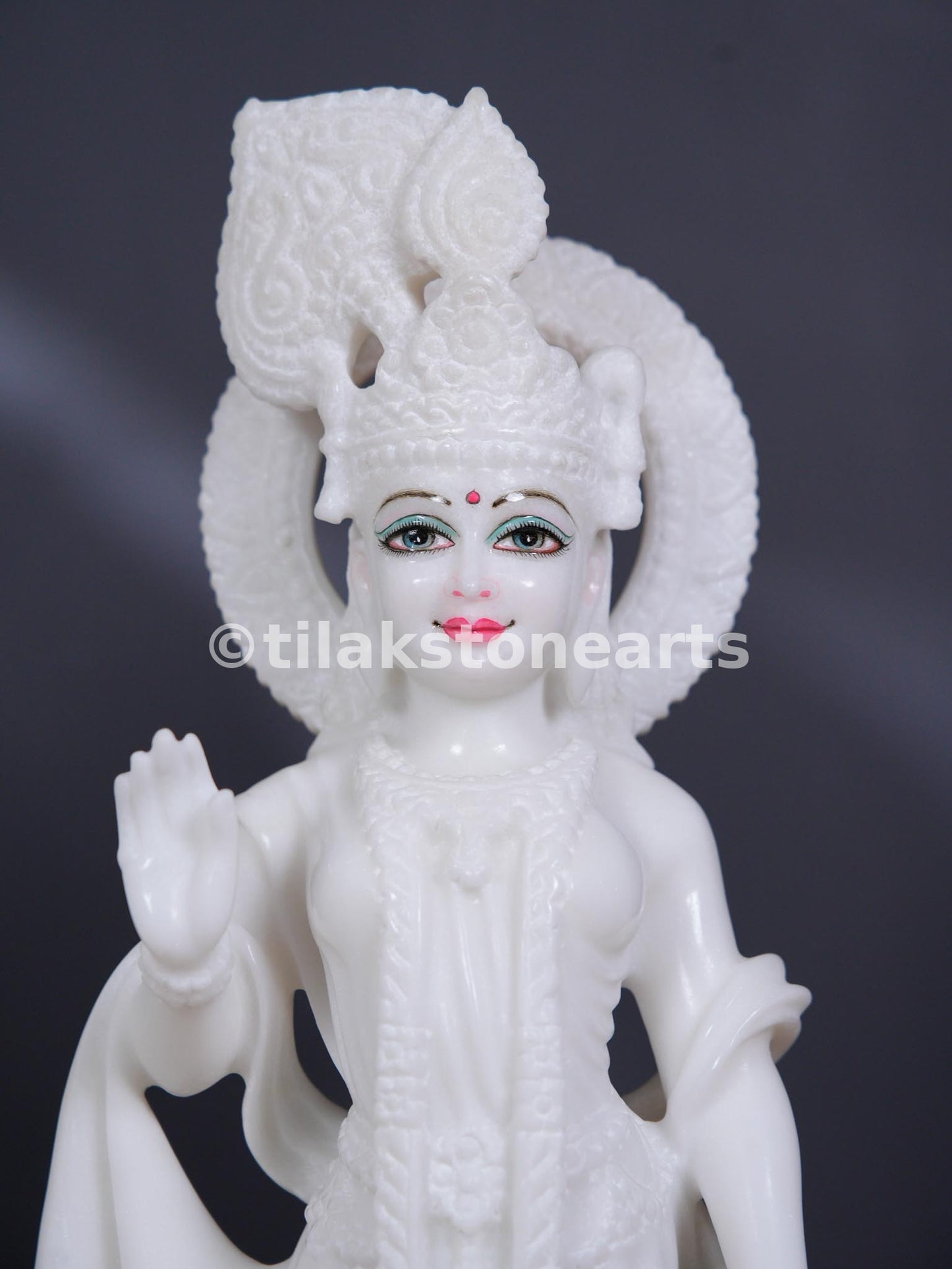 Radha Krishna 18" Vietnam Pure White Marble Idol
