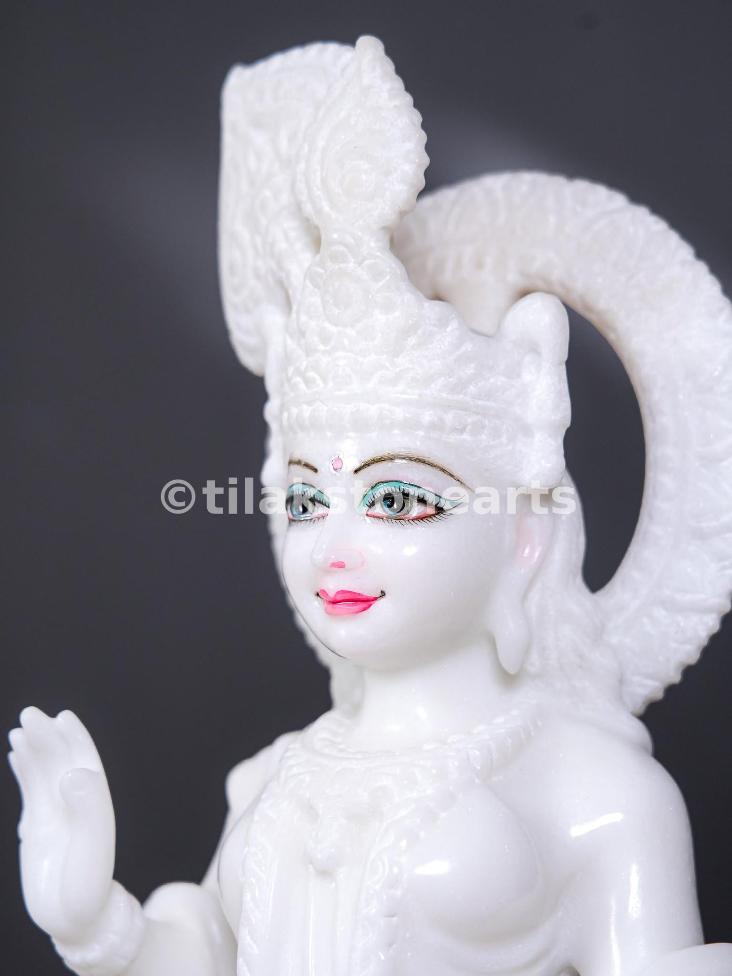 Radha Krishna 18" Vietnam Pure White Marble Idol