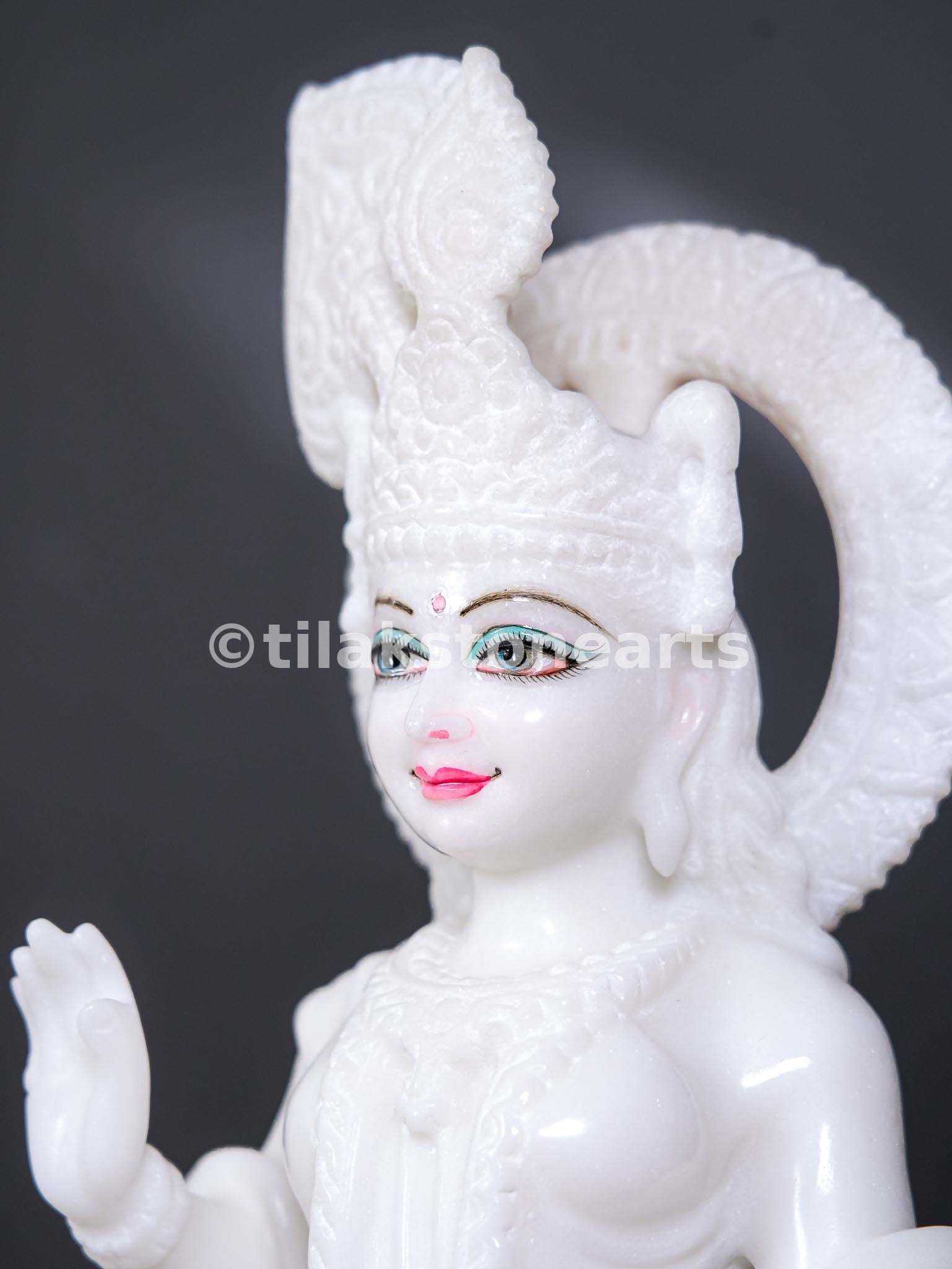 Radha Krishna 18" Vietnam Pure White Marble Idol