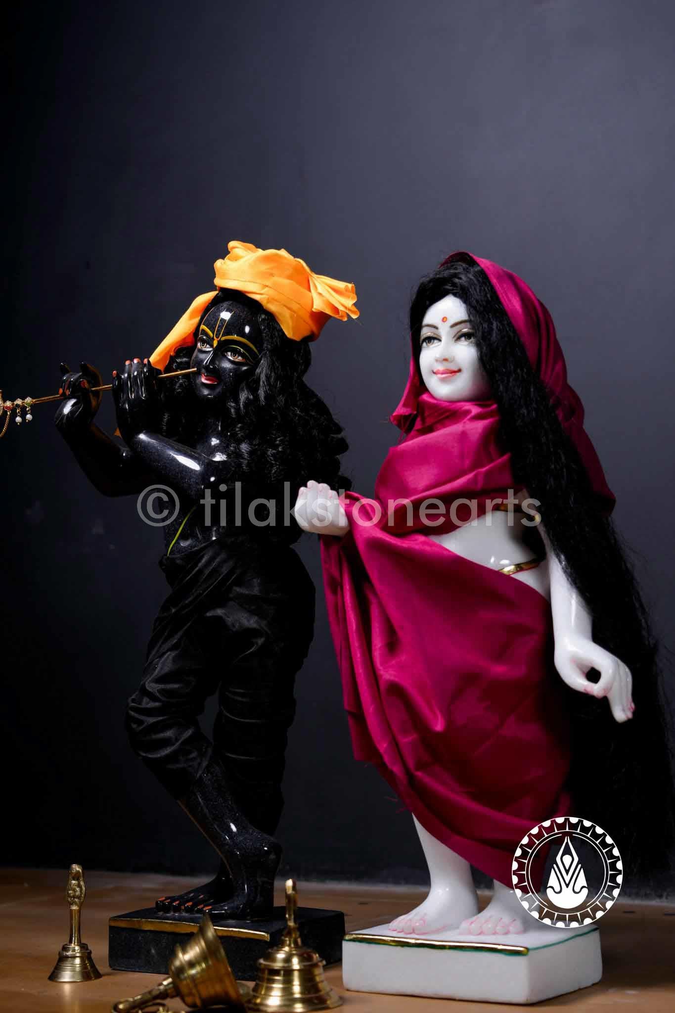 Radha Krishna 24" | Mid Night Black And Swiss White (Imported)