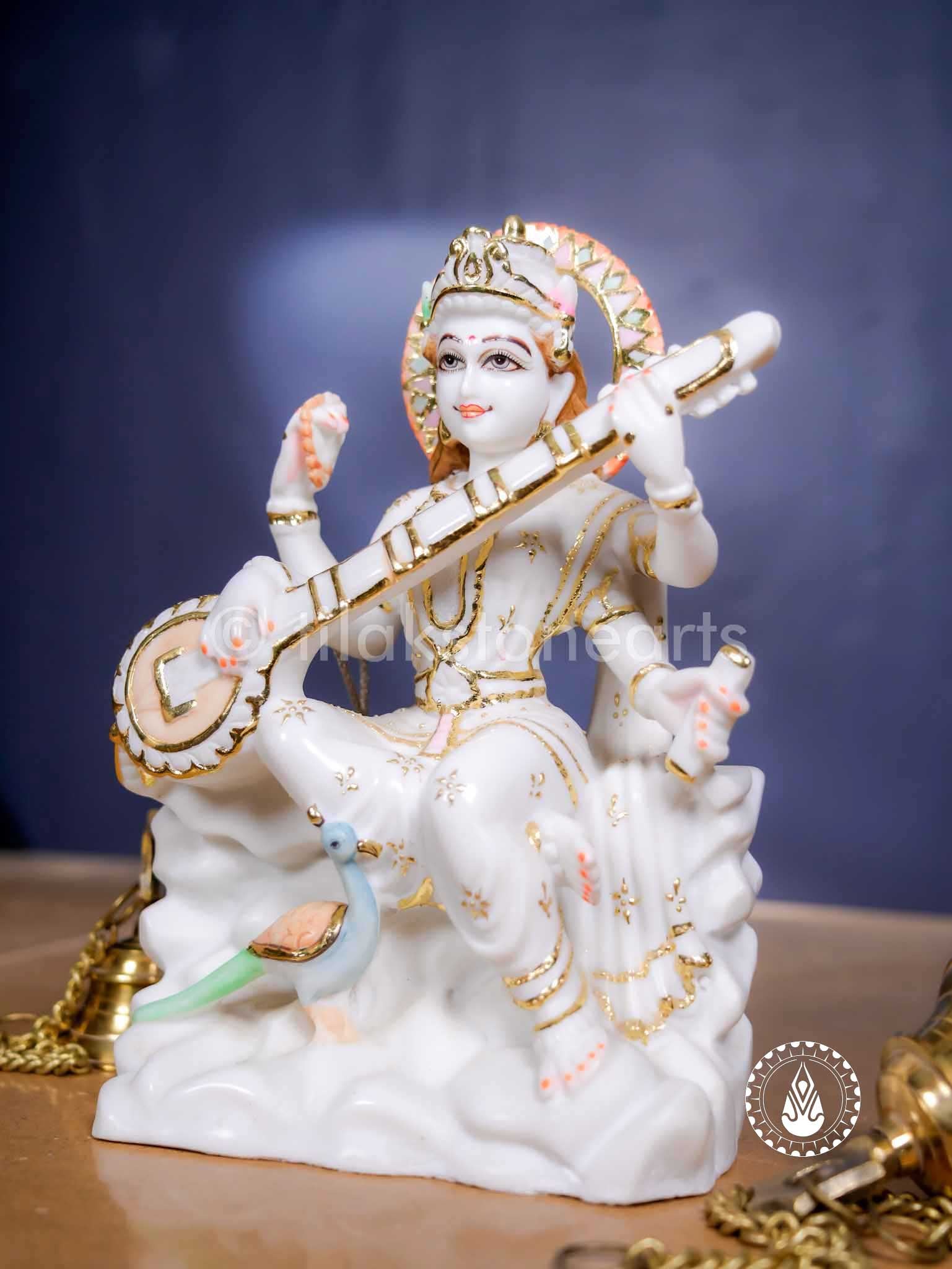 Saraswati Maa 12" | Cultured Marble