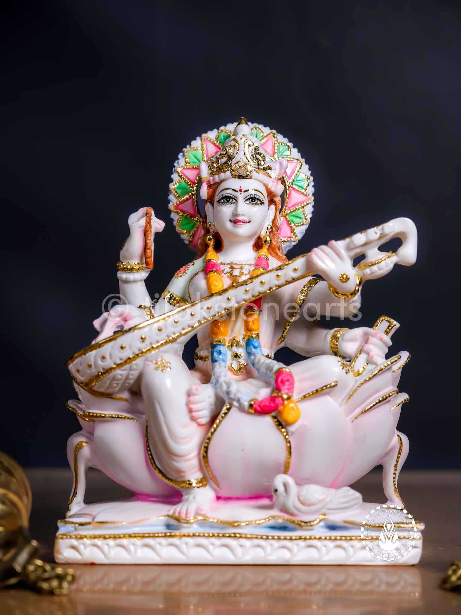 Saraswati Maa 12" | Cultured Marblec