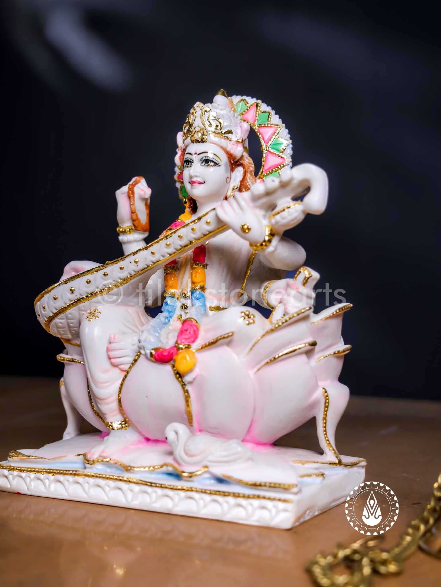 Saraswati Maa 12" | Cultured Marblec