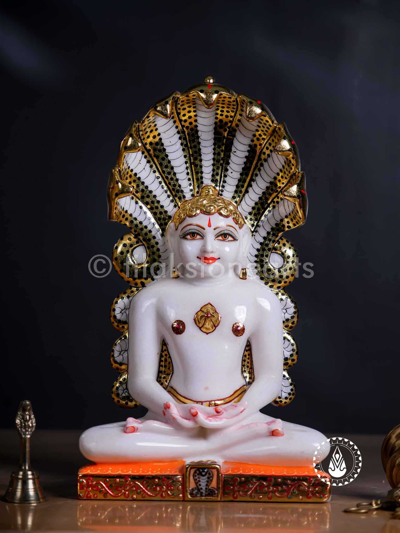 Parshwanath Bhagwan 15" | Swiss White (Imported)