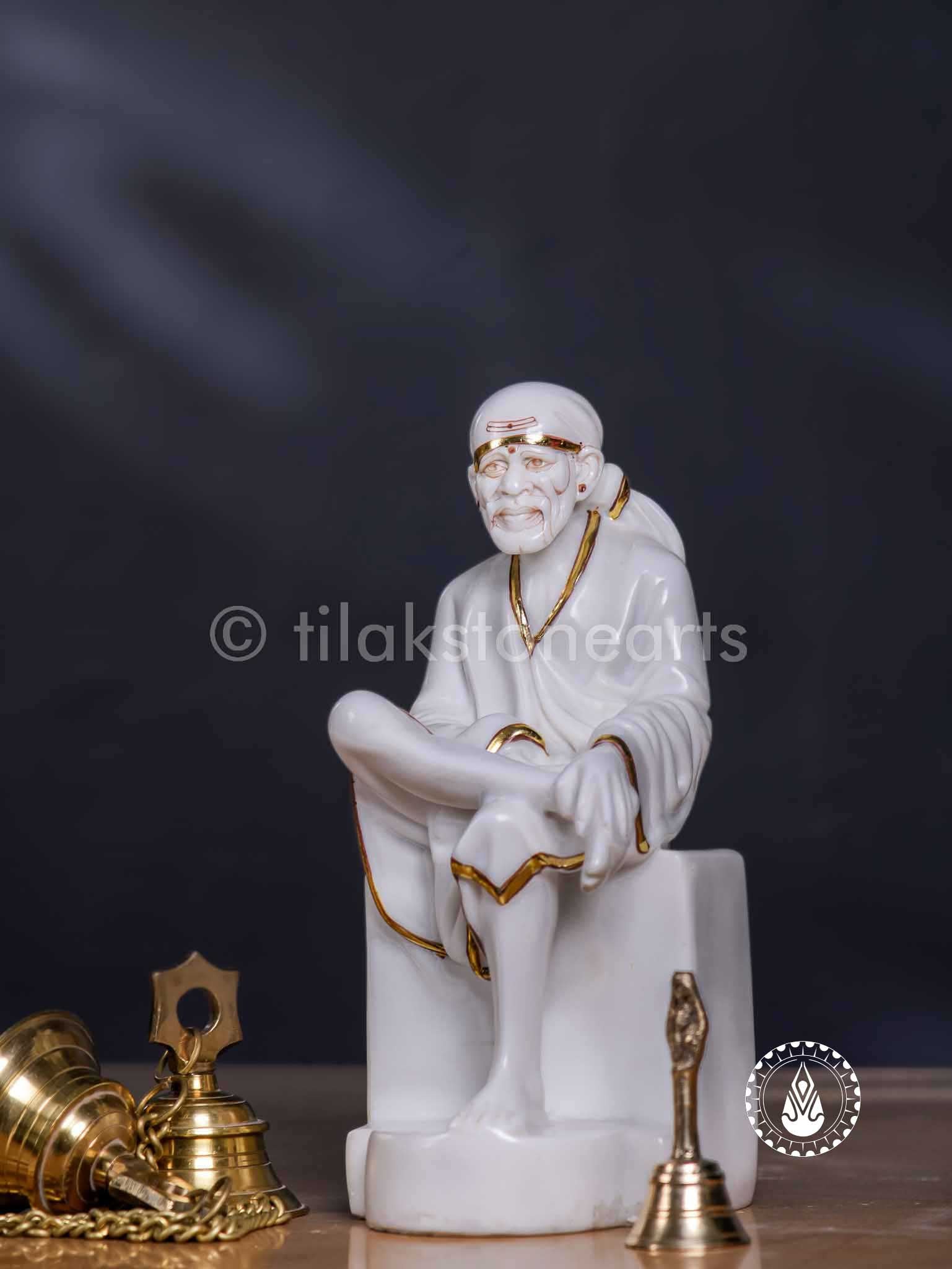 Sai Baba 12" | Cultured Marble