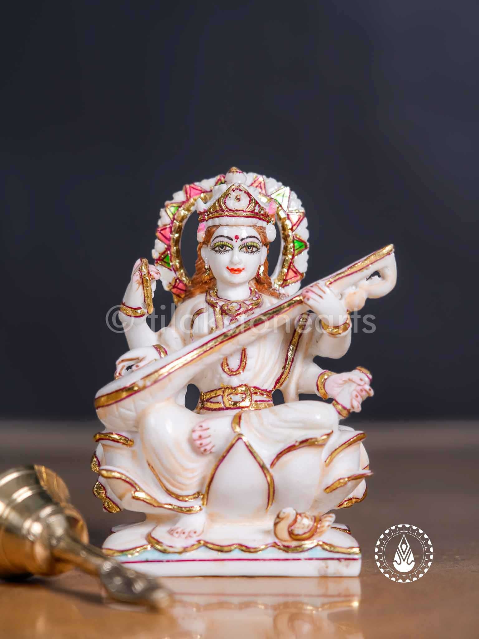 Saraswati Maa 6" | Cultured Marble