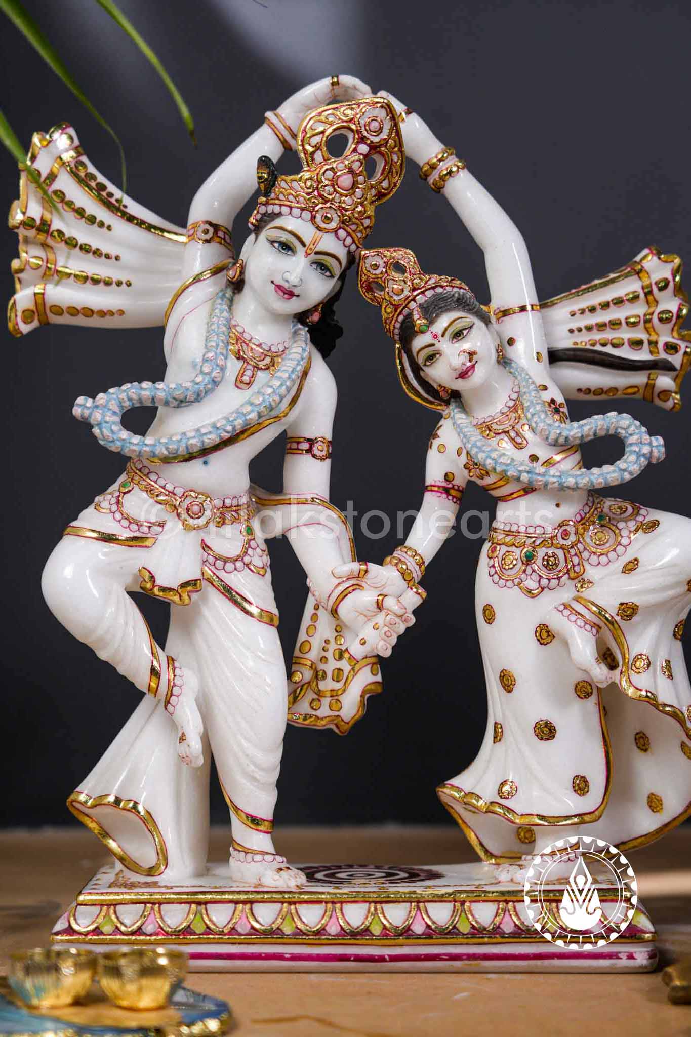 Radha Krishna Jugal Jodi Dancing 15" | Swiss White (Imported)
