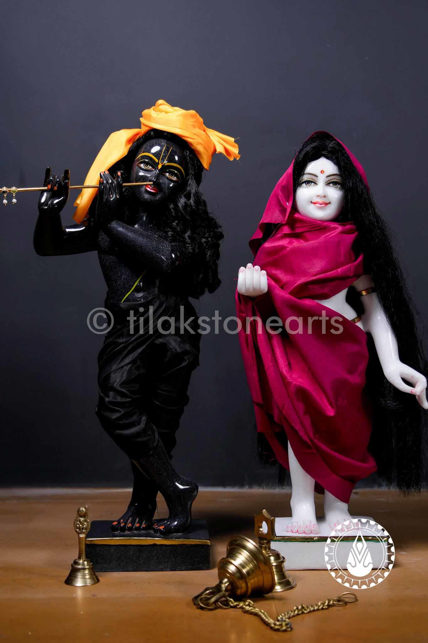 Radha Krishna 24" | Mid Night Black And Swiss White (Imported)