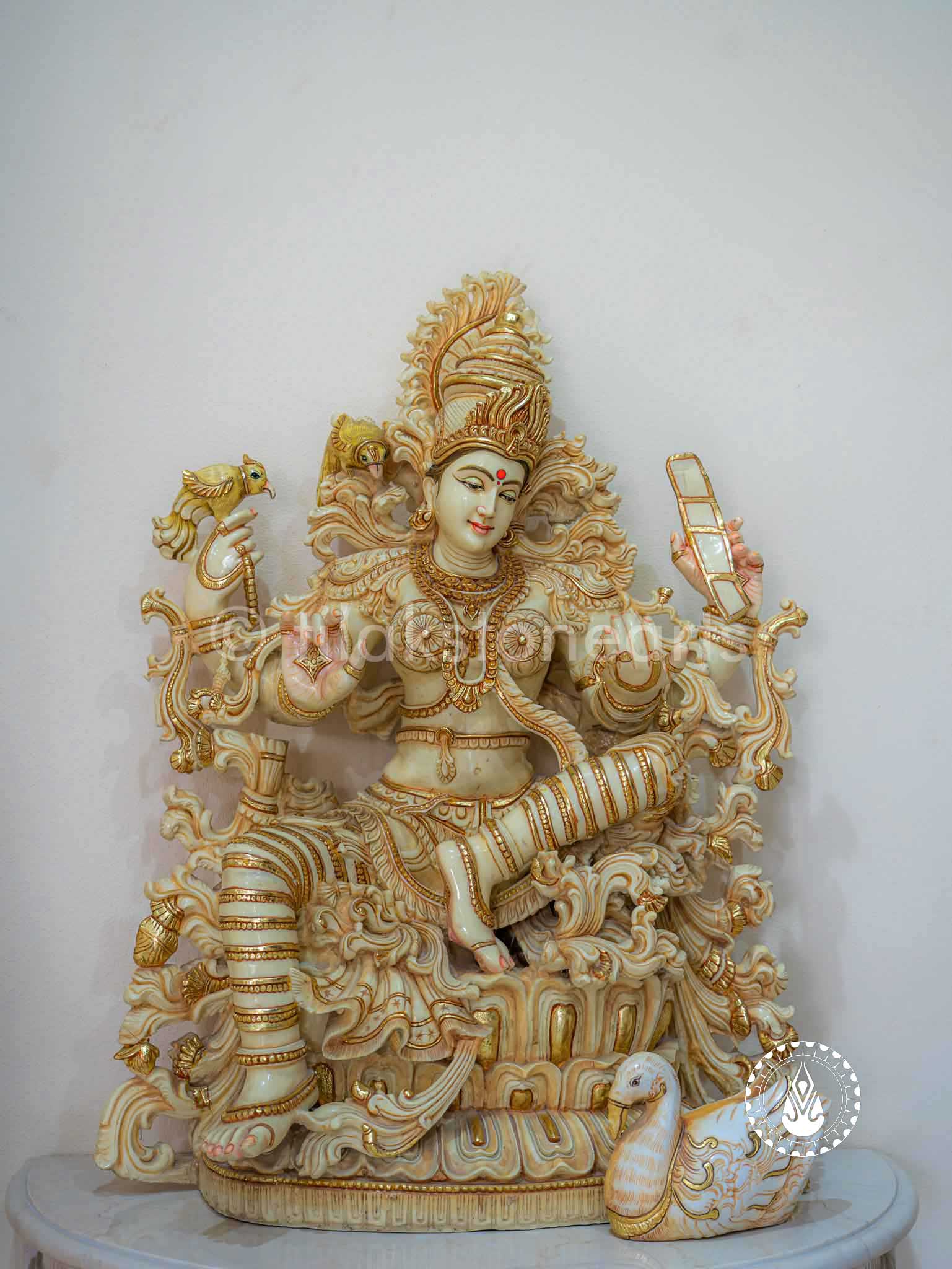 Saraswati Maa 36" | Cultured Marble