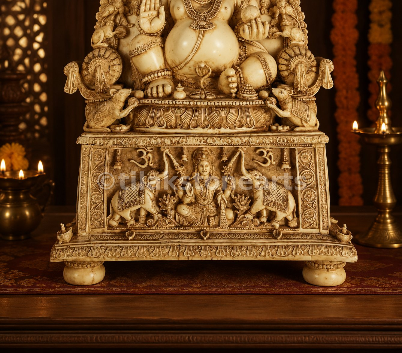 Lord Ganesha 34” Vietnam Pure Cultured Marble Idol