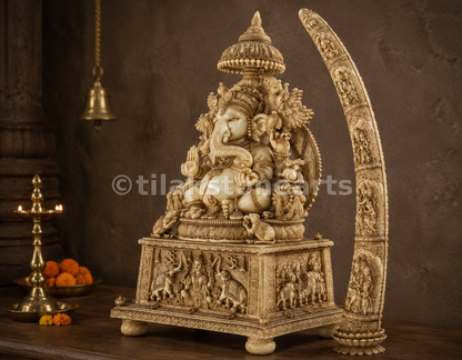 Lord Ganesha 34” Vietnam Pure Cultured Marble Idol