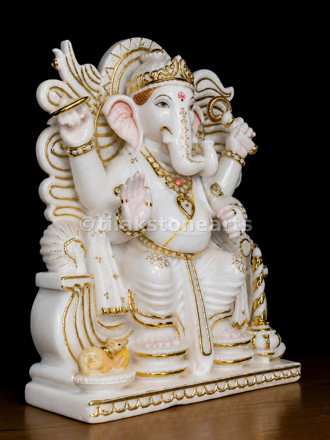 Lord Ganapathi 24" Vietnam Pure White Marble Idol