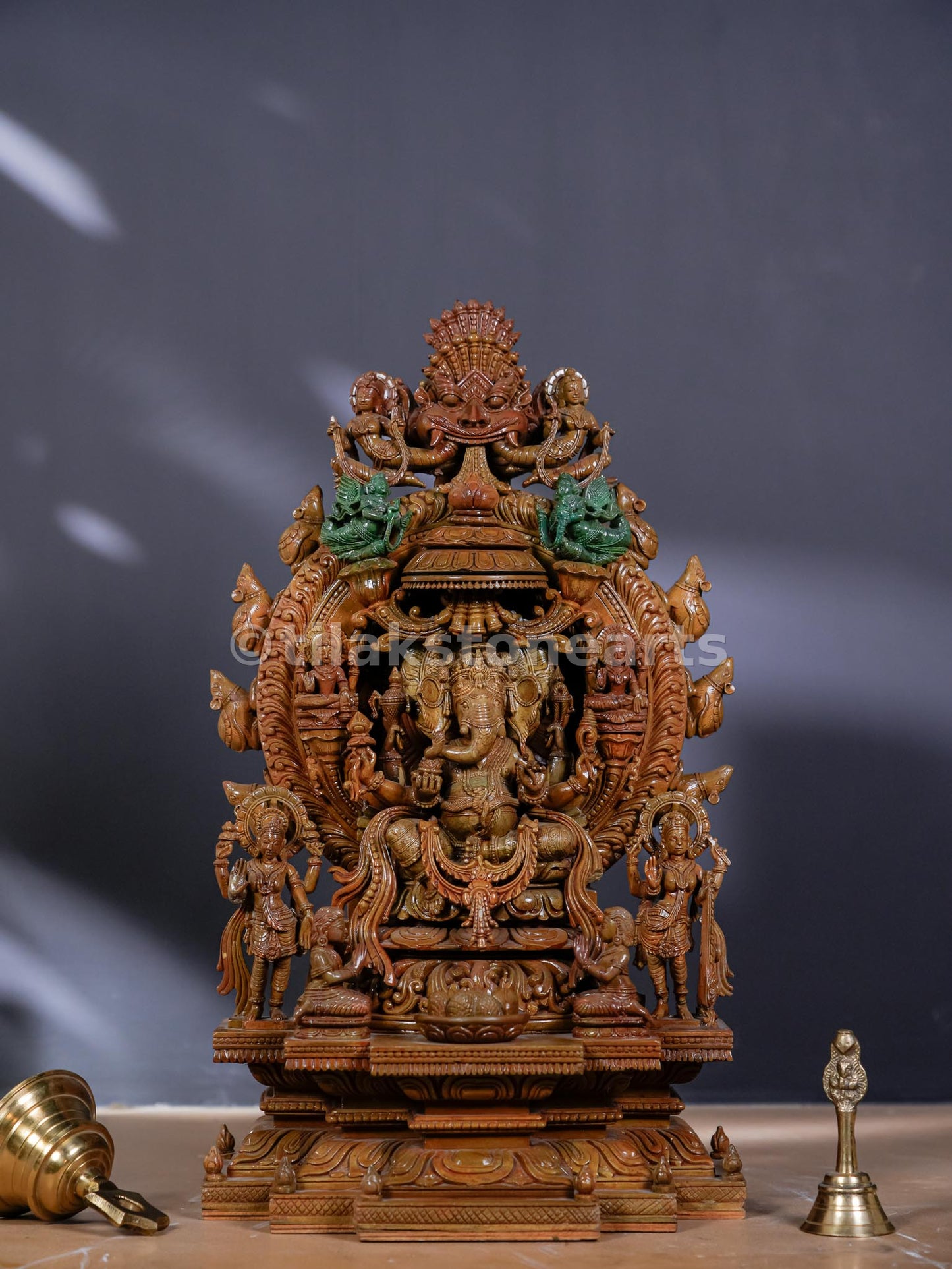 Lord Ganesha 18 inch Natural Oakwood Stone Idol