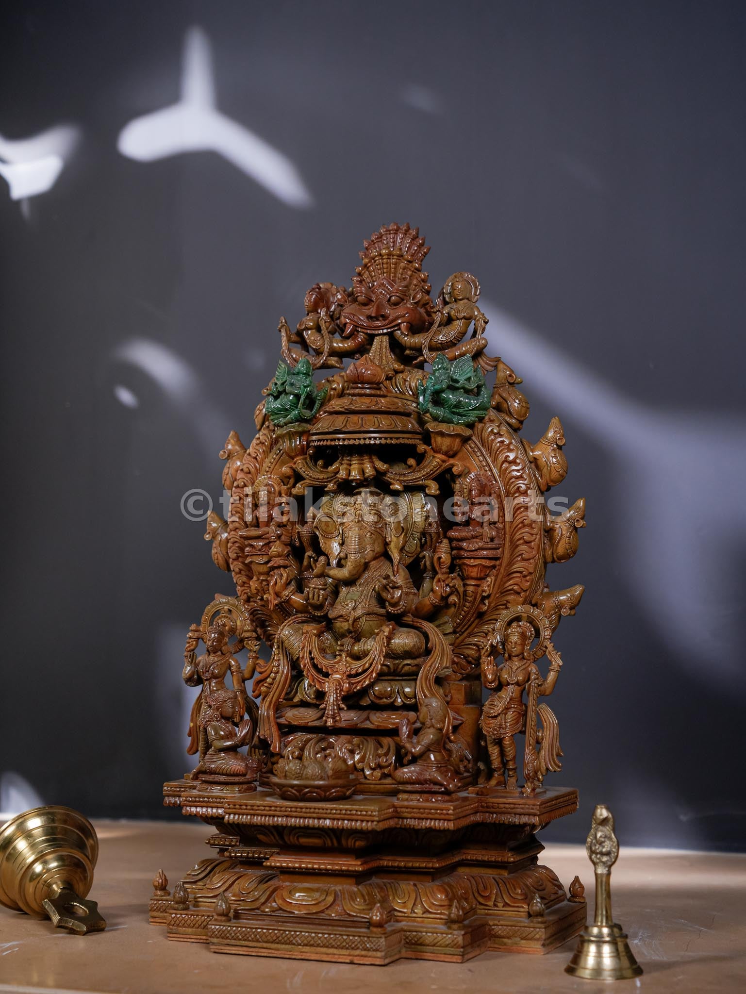 Lord Ganesha 18 inch Natural Oakwood Stone Idol