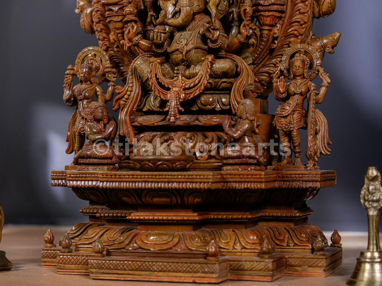 Lord Ganesha 18 inch Natural Oakwood Stone Idol