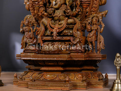 Lord Ganesha 18 inch Natural Oakwood Stone Idol