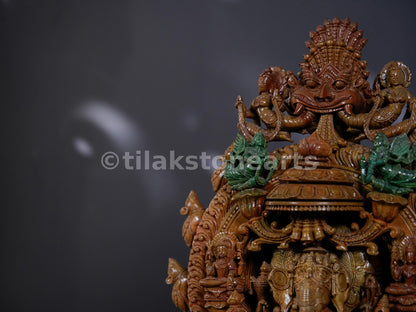 Lord Ganesha 18 inch Natural Oakwood Stone Idol